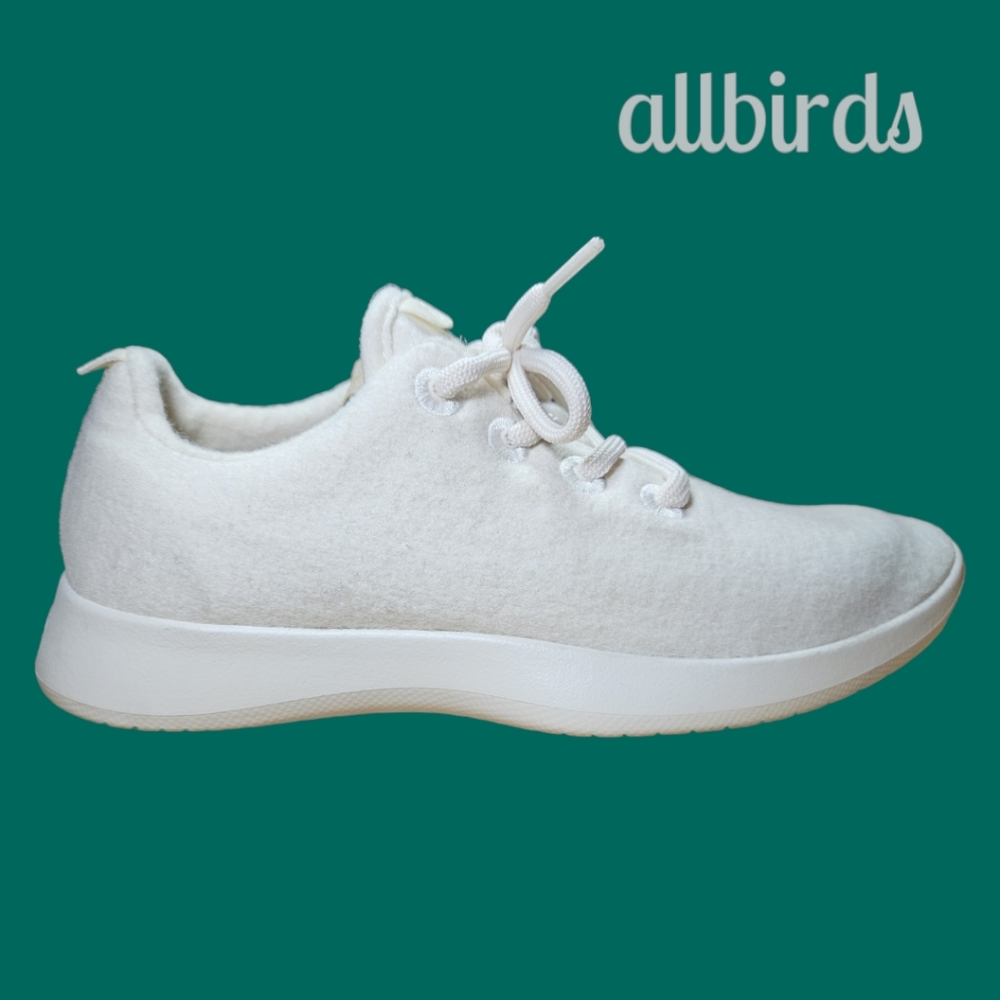 allbirds Women’s White Wool Runner Sneaker - Picture 4 of 13